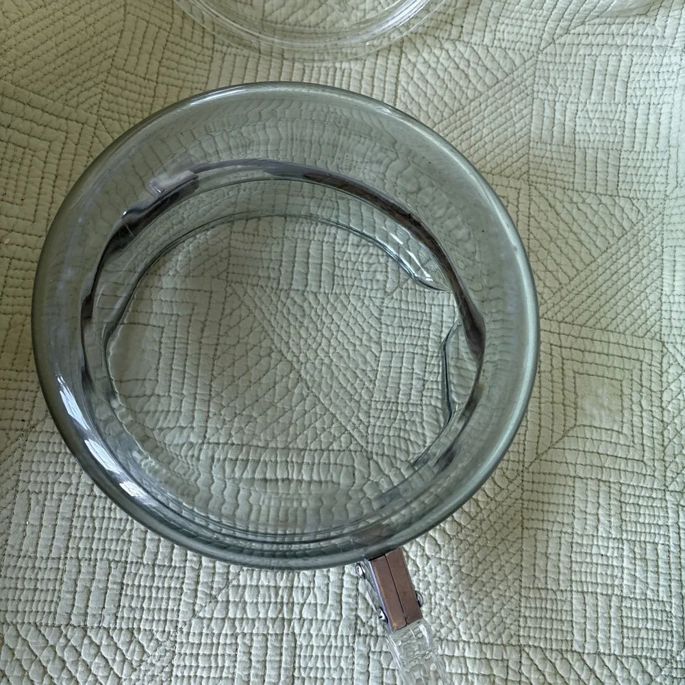Pyrex 2 Qt Flamewear 6324B Sauce Pan w/Spout & Lid Vintage Clear Handle USA